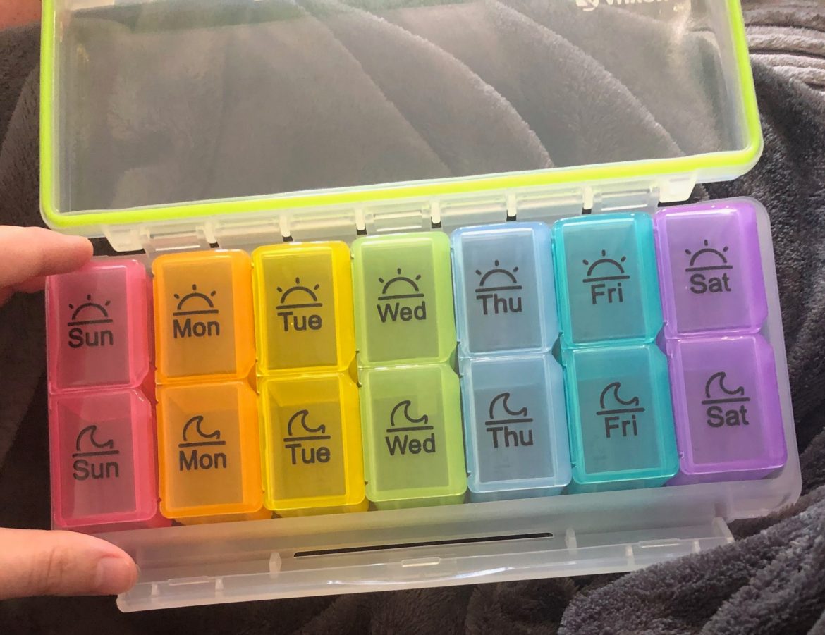 Weekly Pill Organiser with Two Compartments per Day